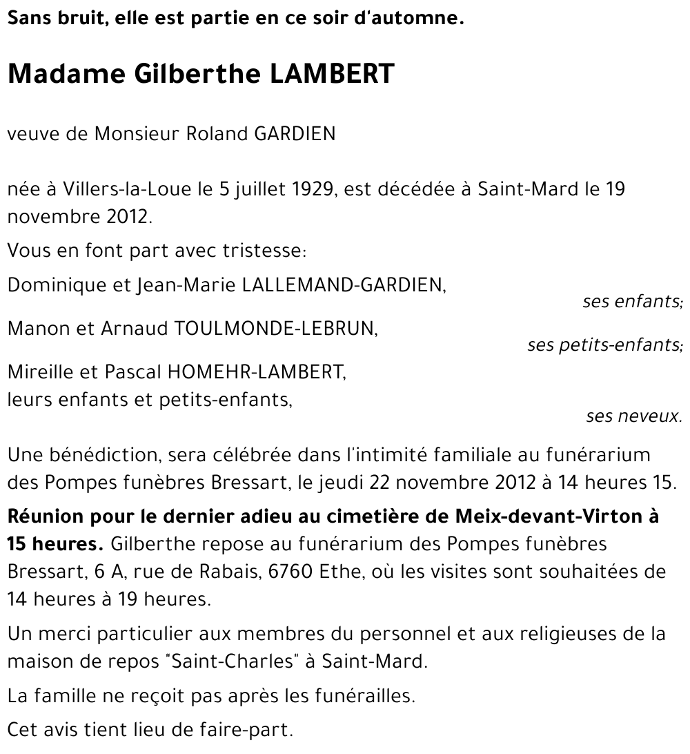 Gilberthe LAMBERT