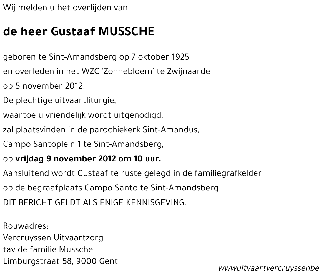 Gustaaf MUSSCHE