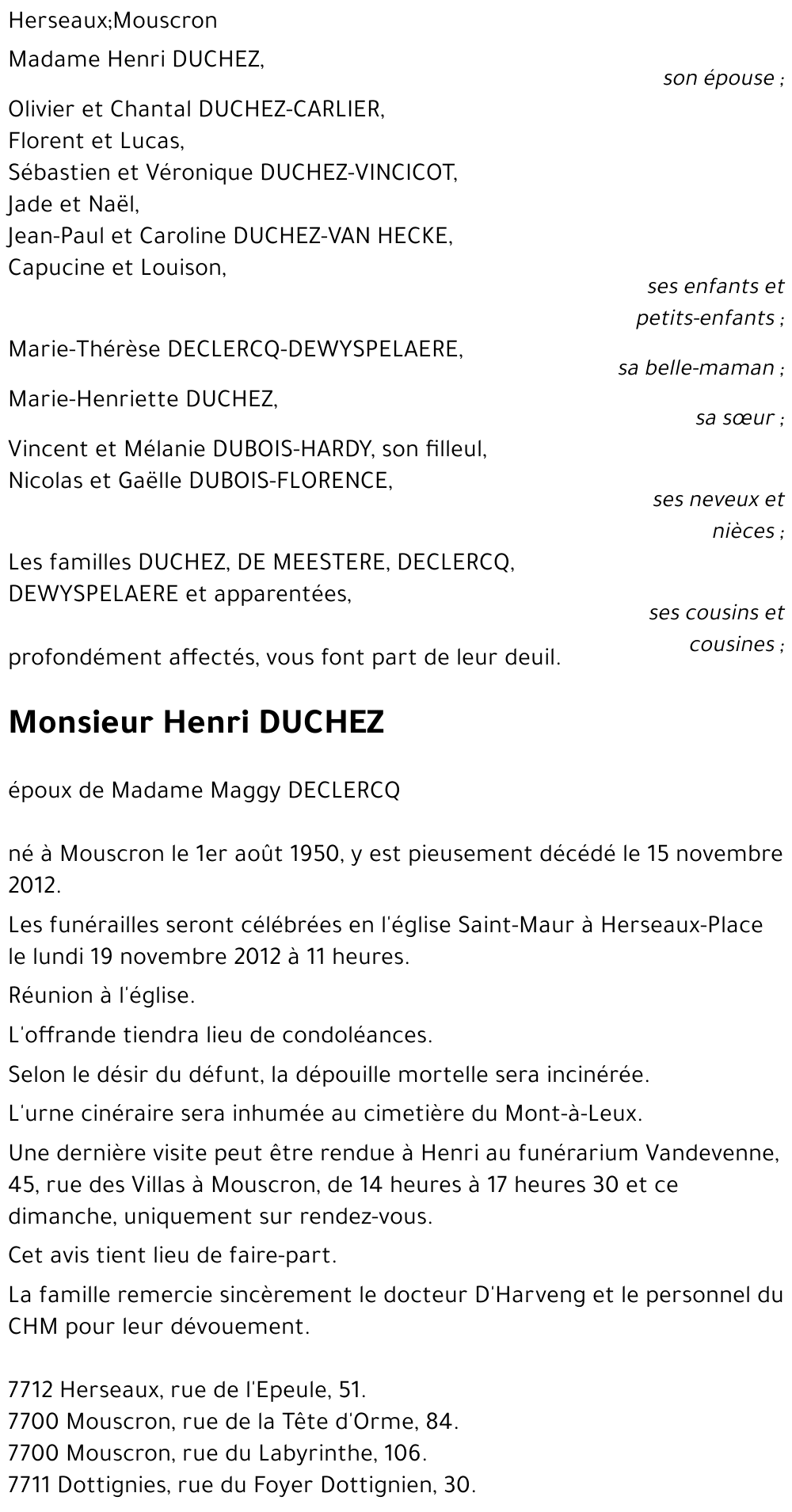 Henri DUCHEZ