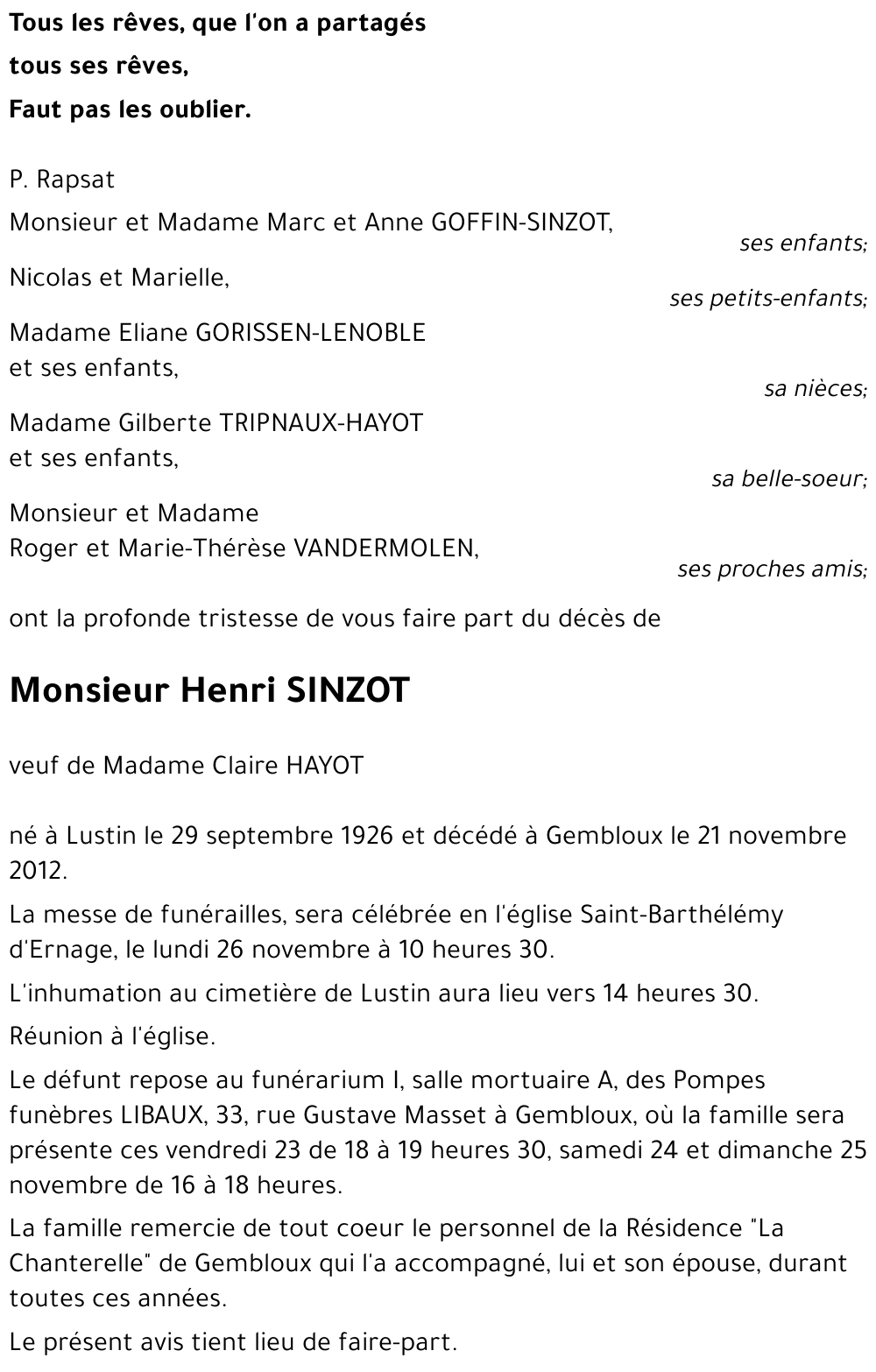 Henri SINZOT