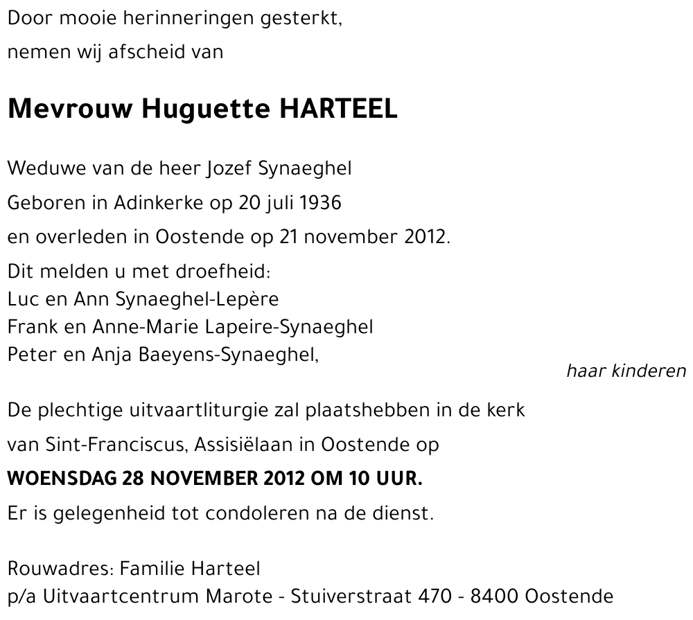 Huguette HARTEEL