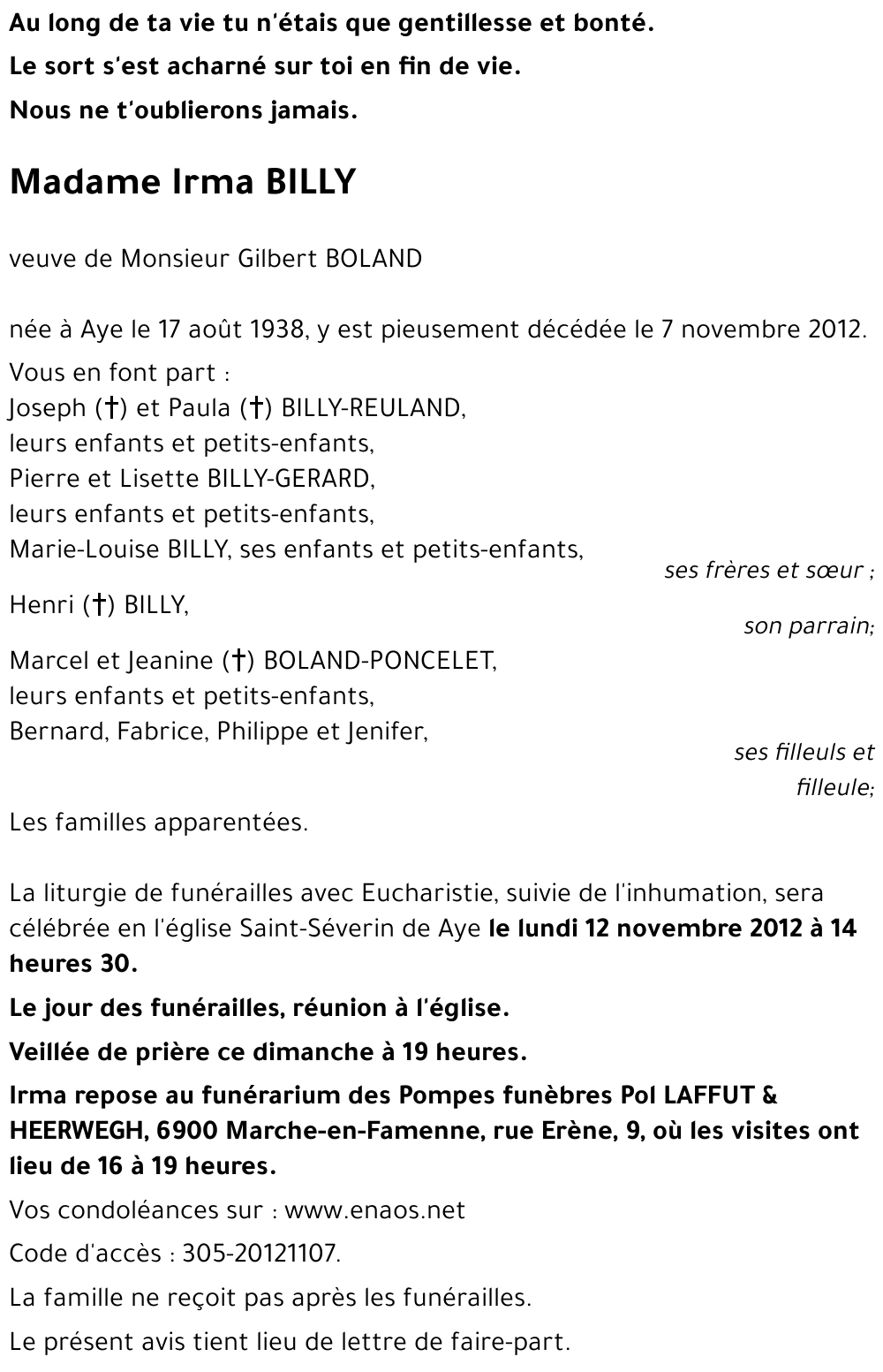 Irma BILLY