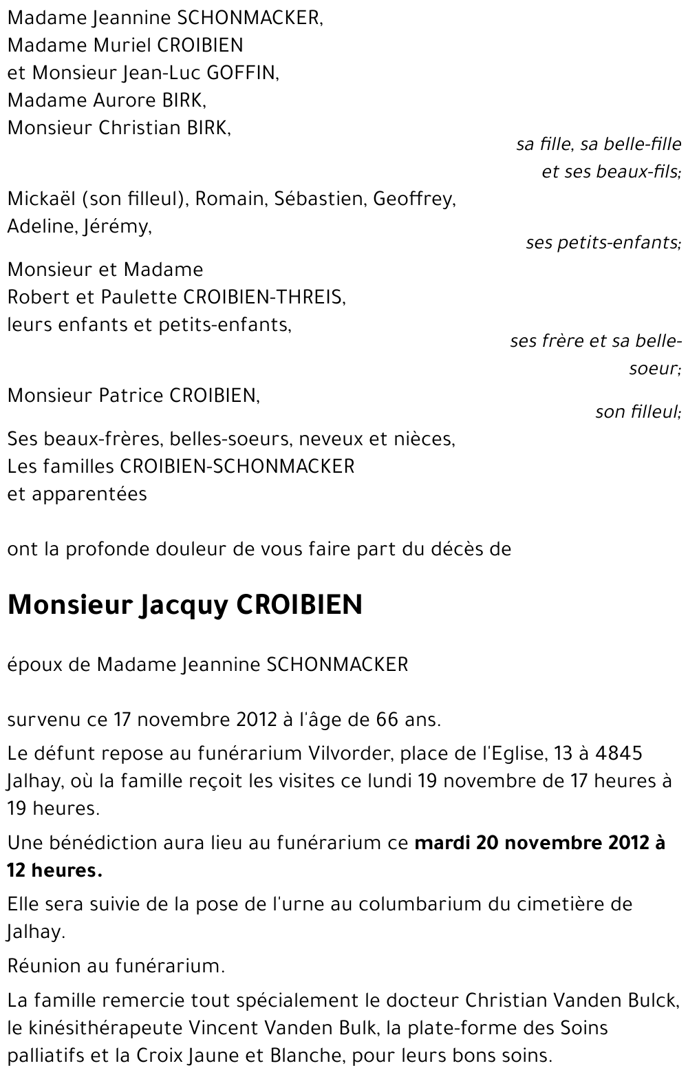 Jacquy CROIBIEN