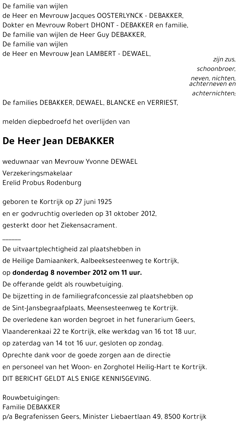 Jean DEBAKKER
