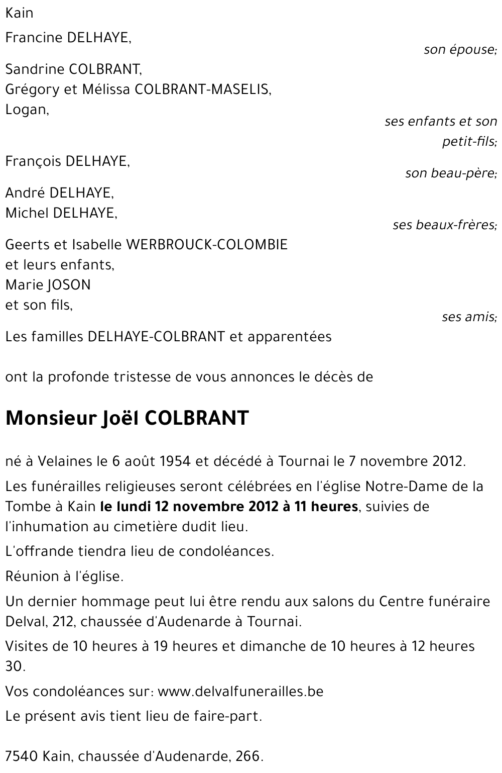 Joël COLBRANT