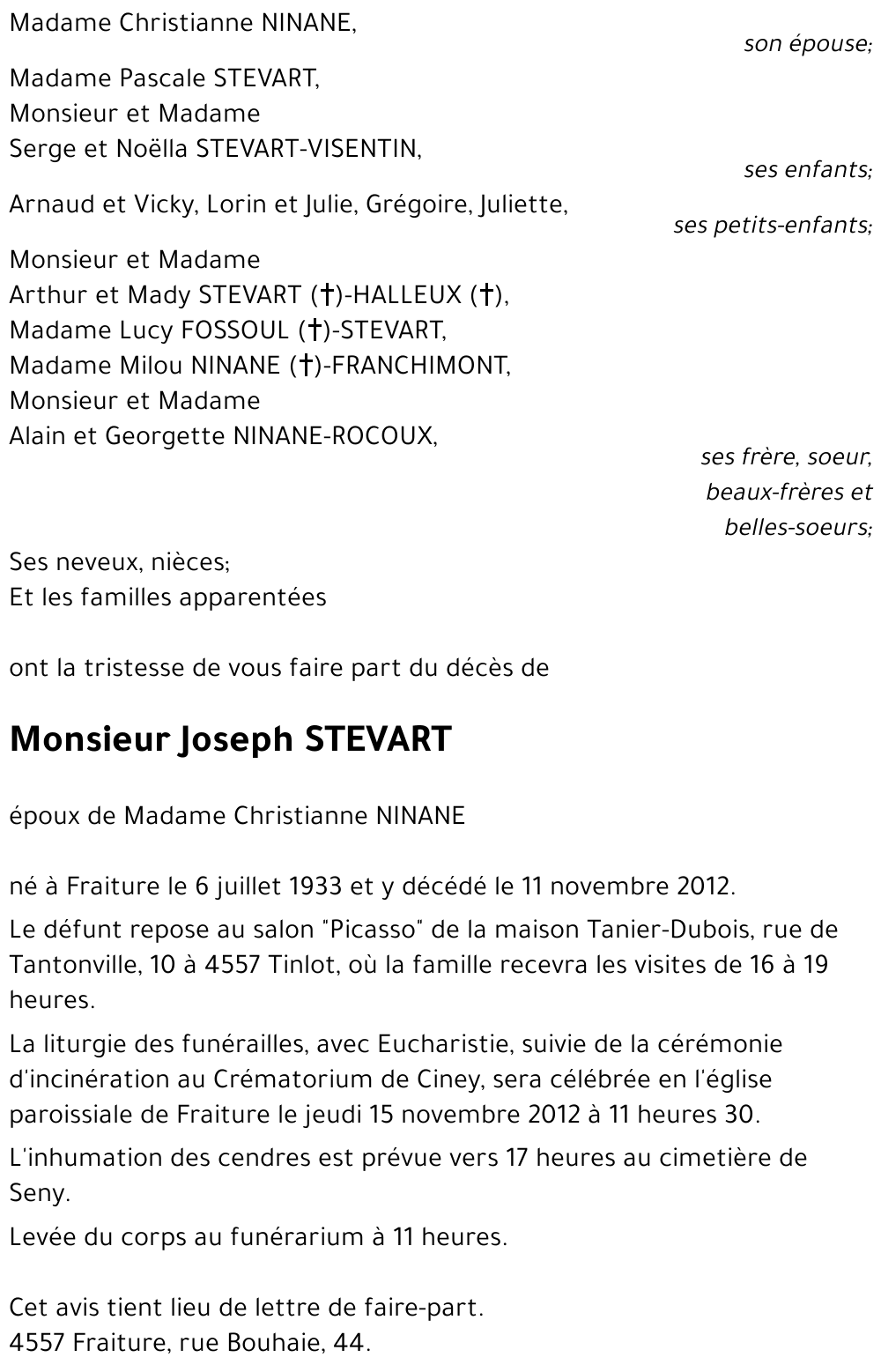 Joseph STÉVART