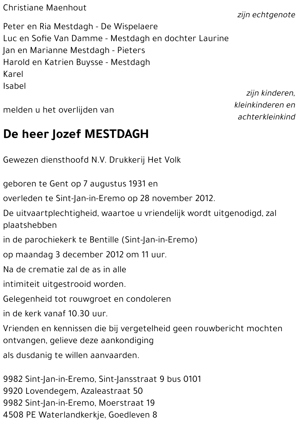 Jozef MESTDAGH