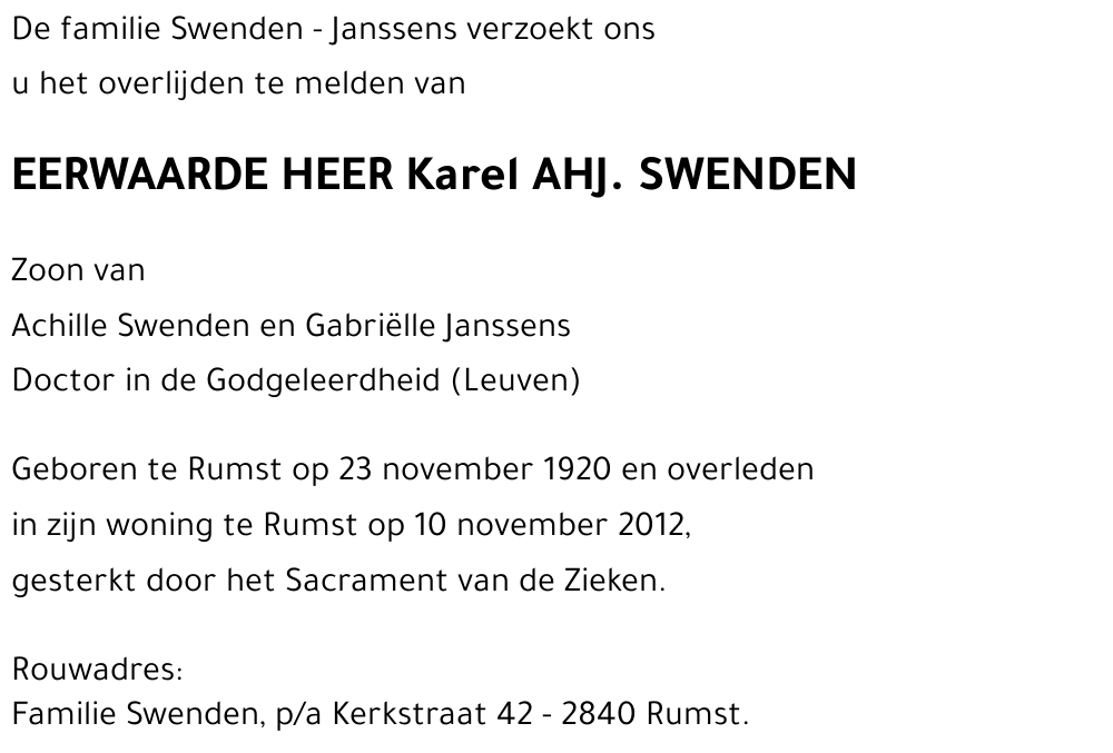 Karel A.H.J. SWENDEN