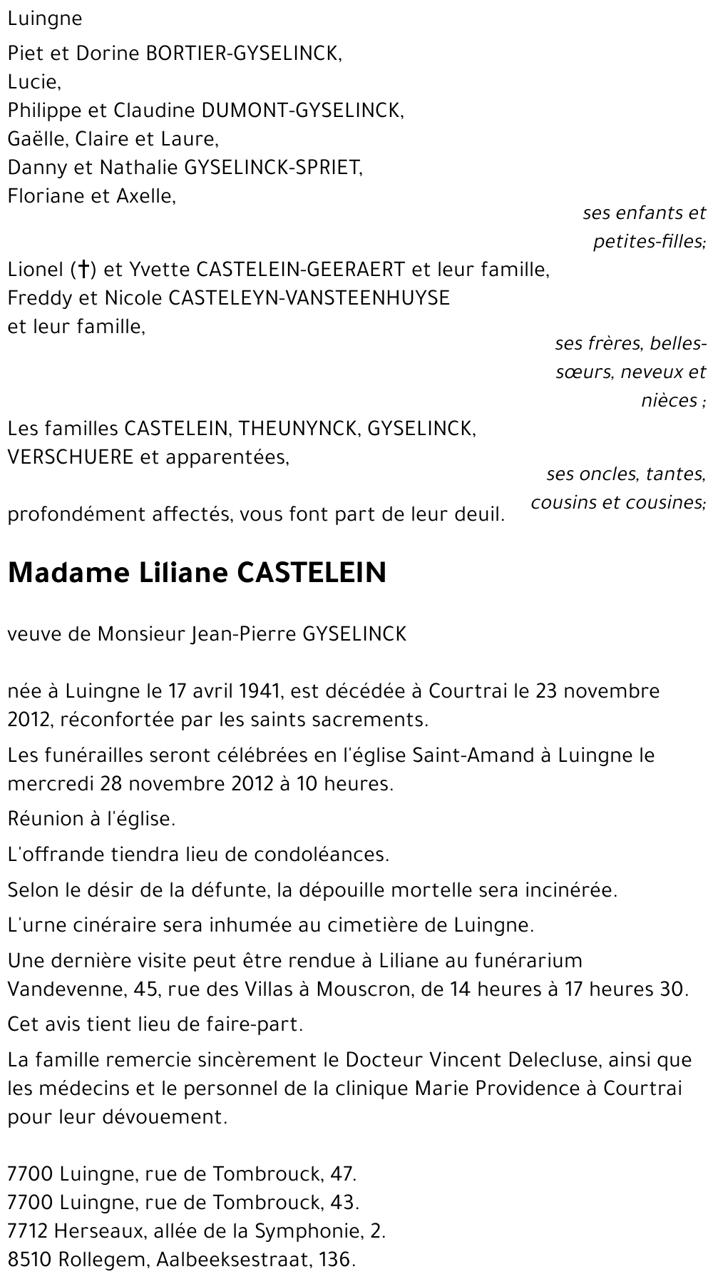 Liliane CASTELEIN