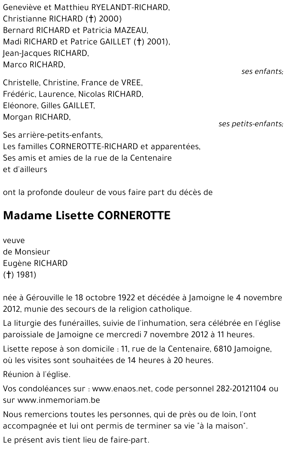 Lisette CORNEROTTE