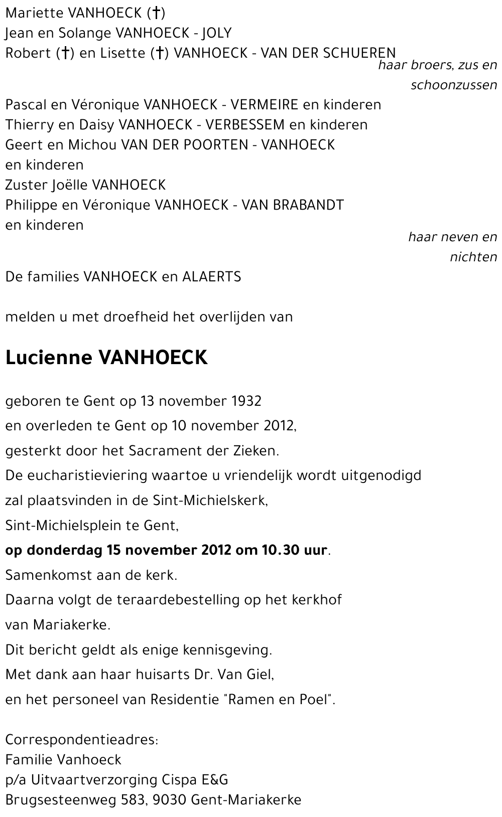 Lucienne VANHOECK