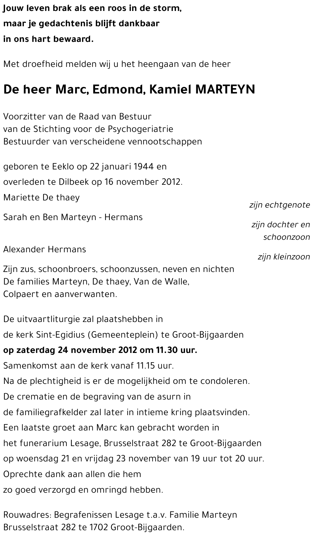 Marc, Edmond, Kamiel MARTEYN