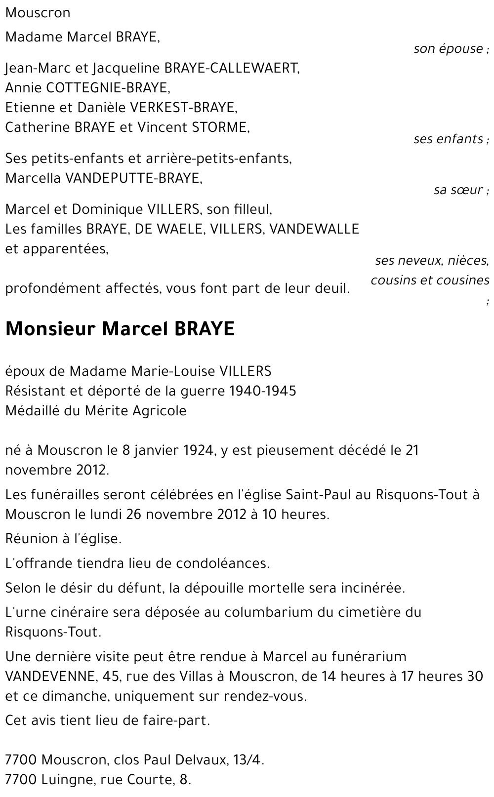 Marcel BRAYE