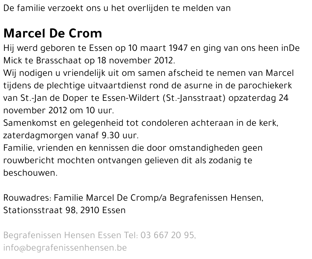 Marcel De Crom