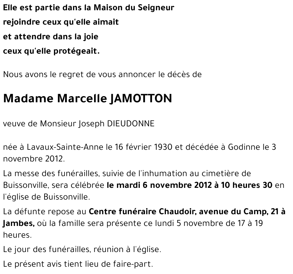 Marcelle JAMOTTON