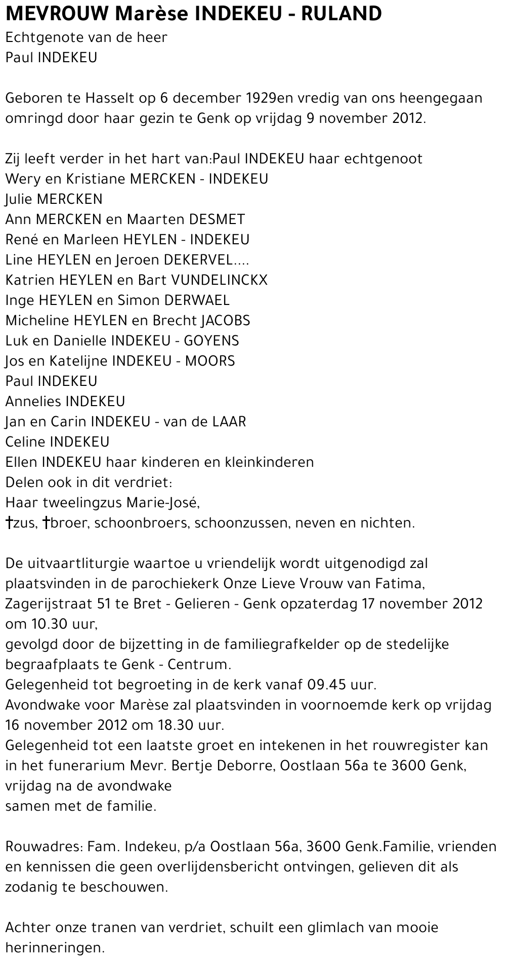 Marèse INDEKEU - RULAND