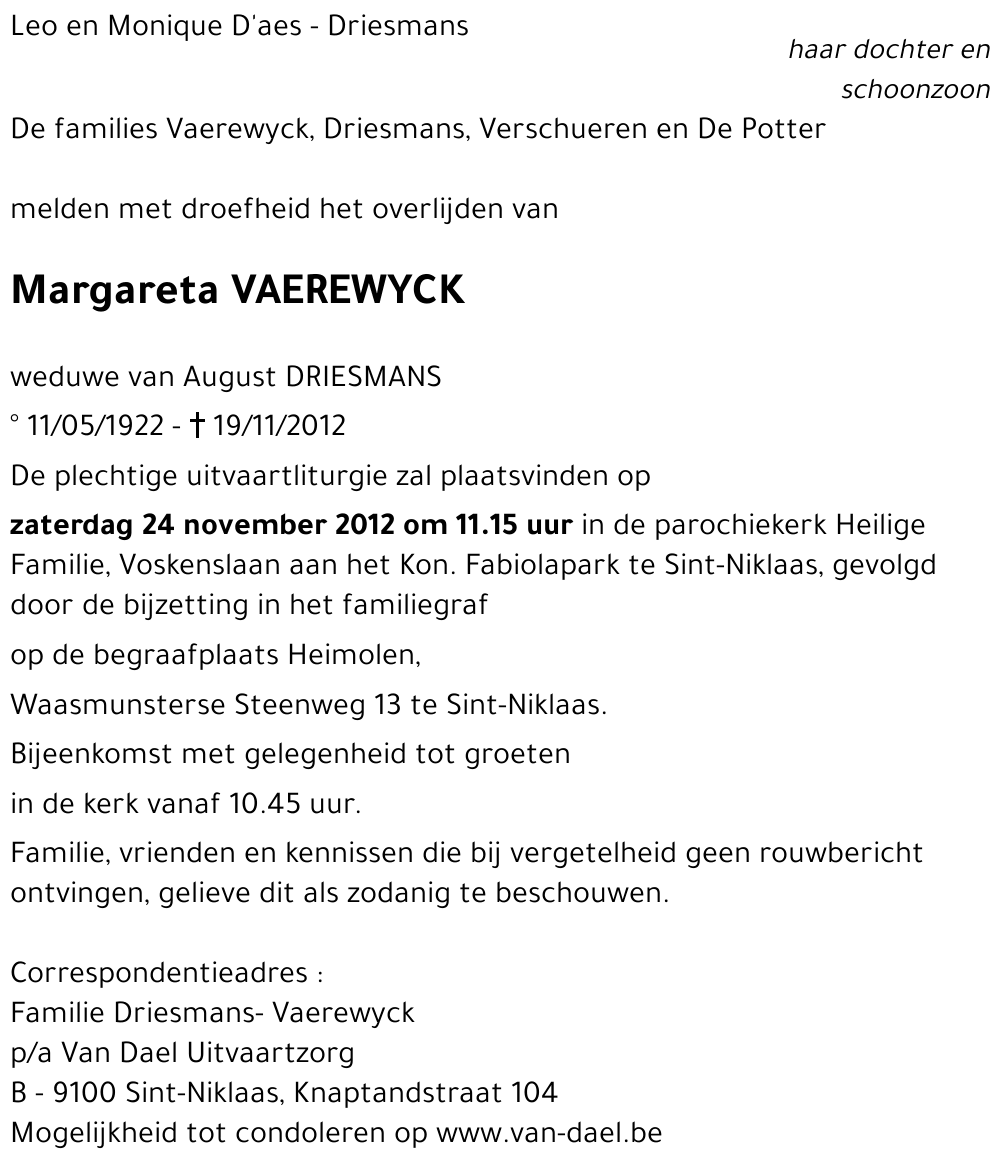 Margareta VAEREWYCK
