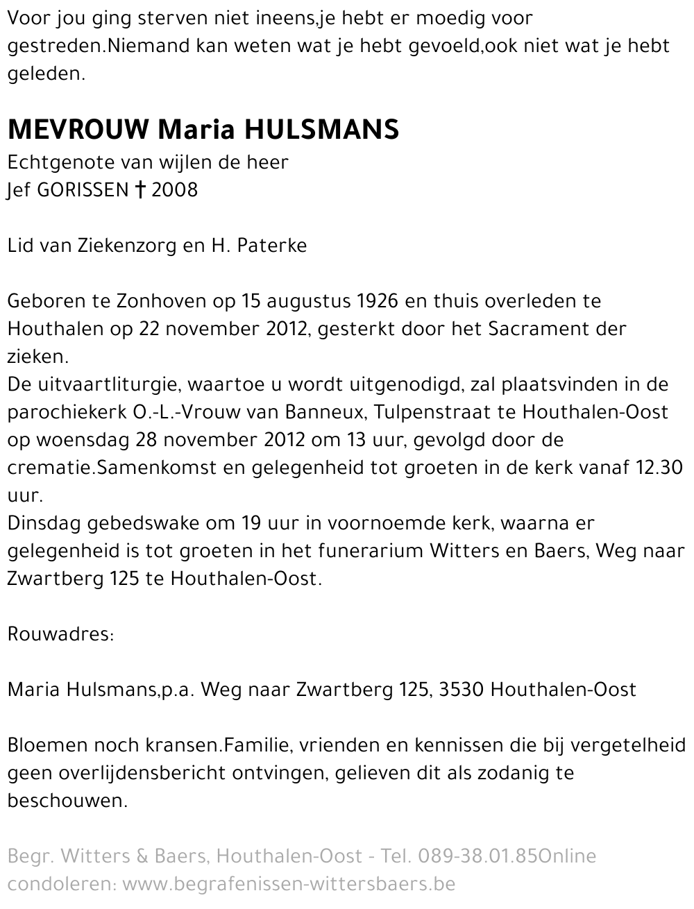 Maria Hulsmans