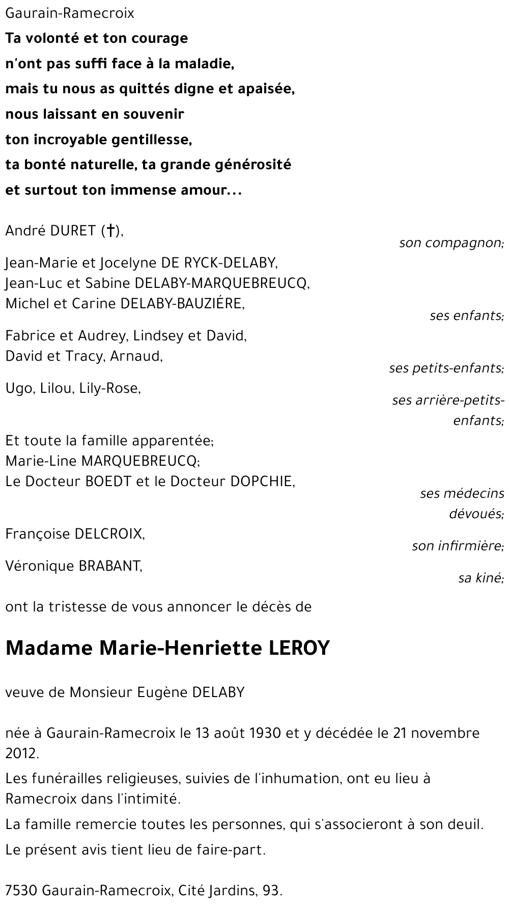 Marie-Henriette LEROY
