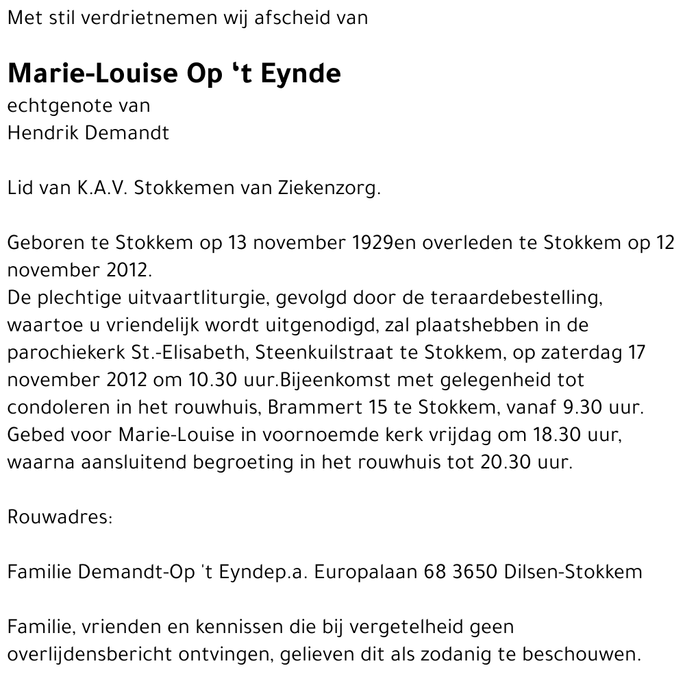 Marie-Louise Op 't Eynde