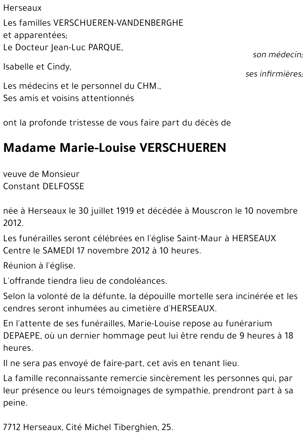 Marie-Louise VERSCHUEREN