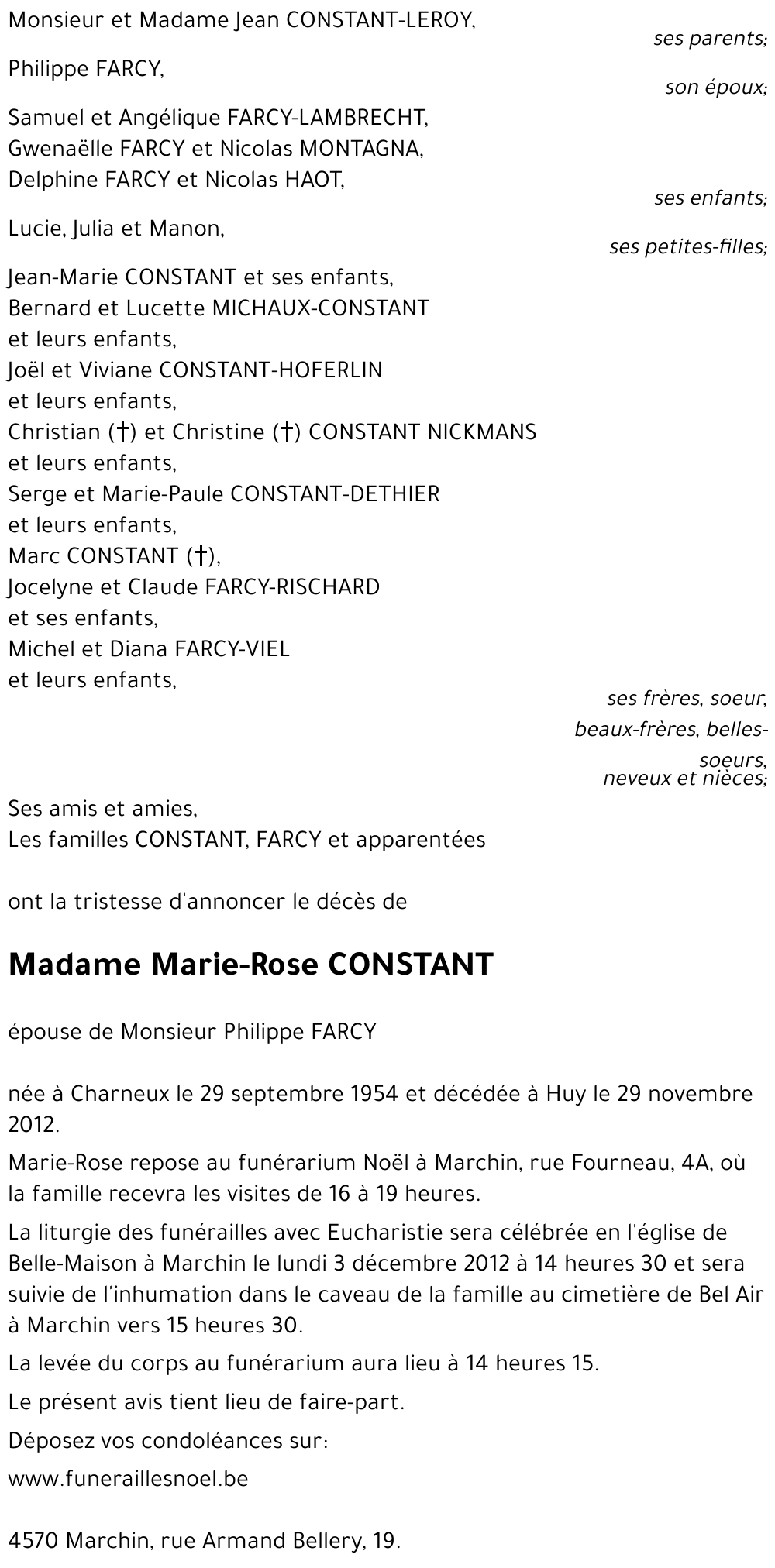 Marie-Rose CONSTANT
