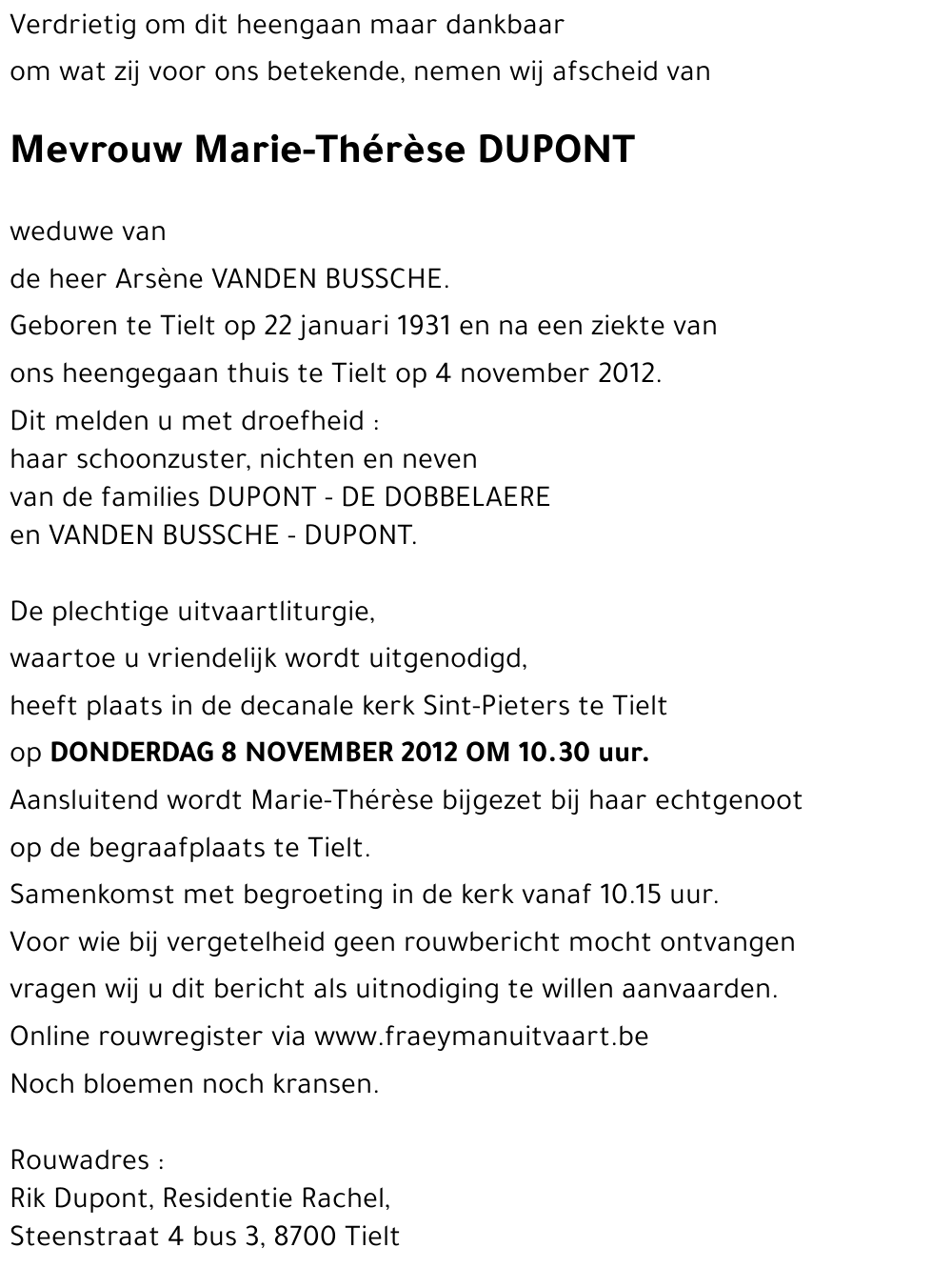 Marie-Thérèse DUPONT