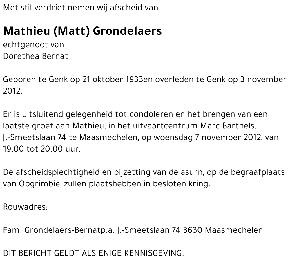 Mathieu (Matt) Grondelaers