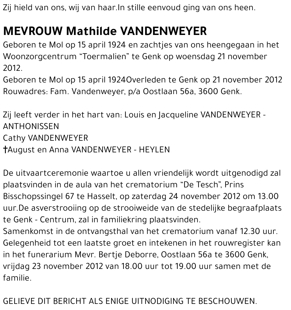 Mathilde VANDENWEYER