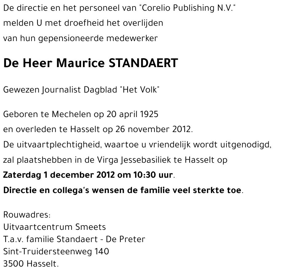 Maurice STANDAERT