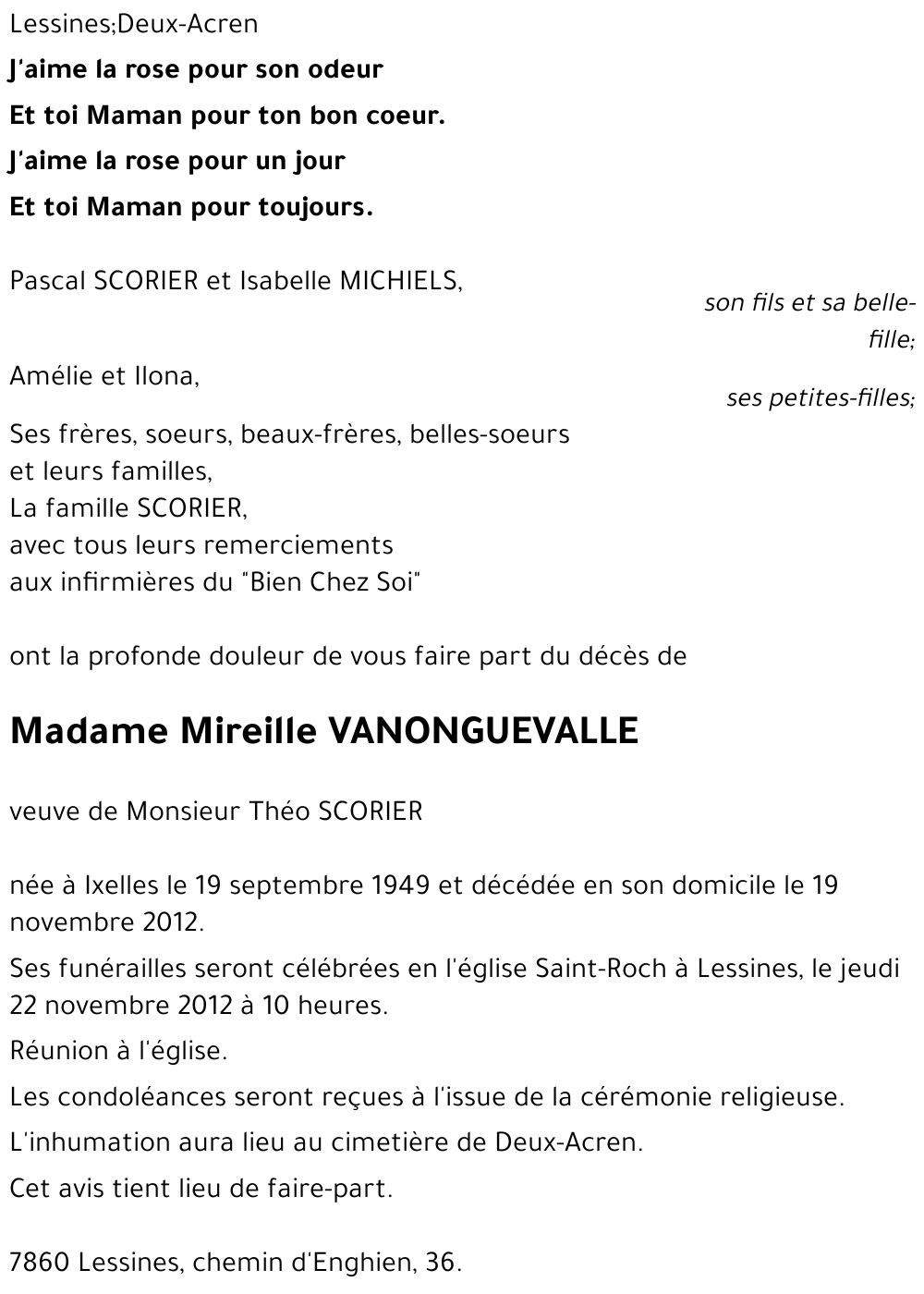 Mireille VANONGUEVALLE