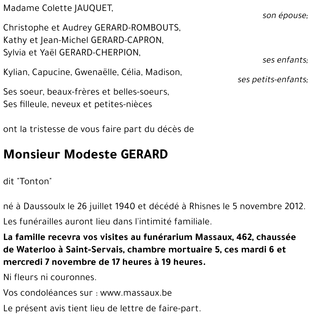 Modeste GERARD