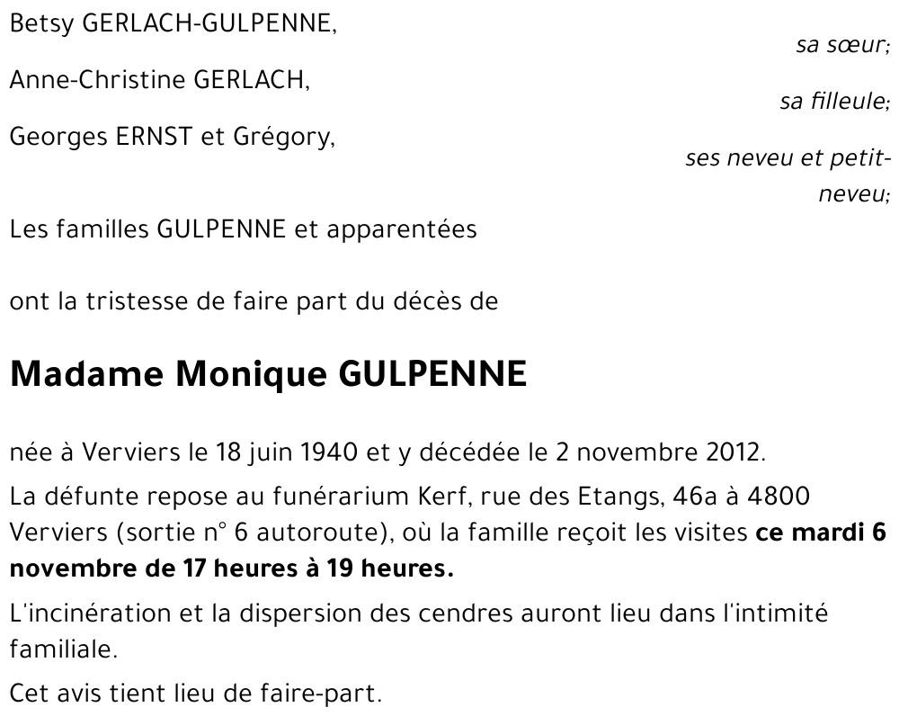 Monique GULPENNE