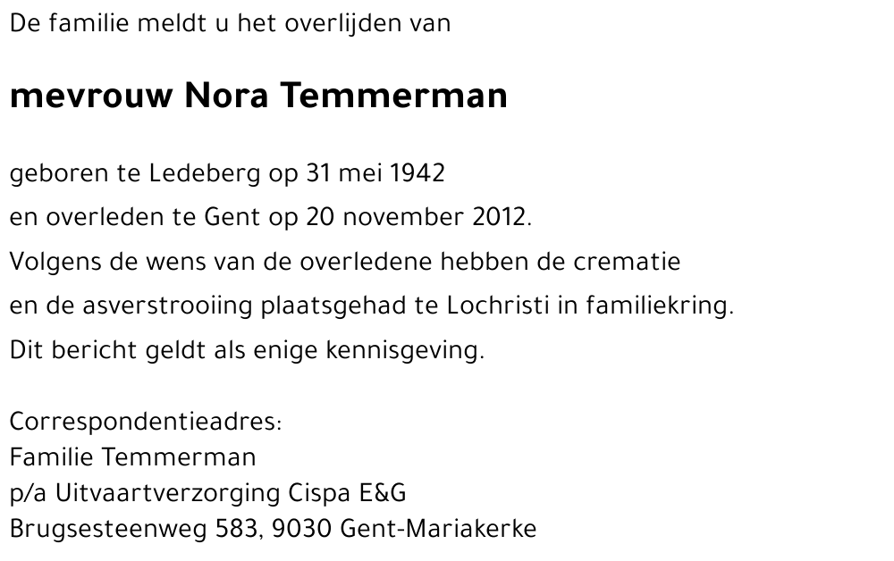 Nora Temmerman