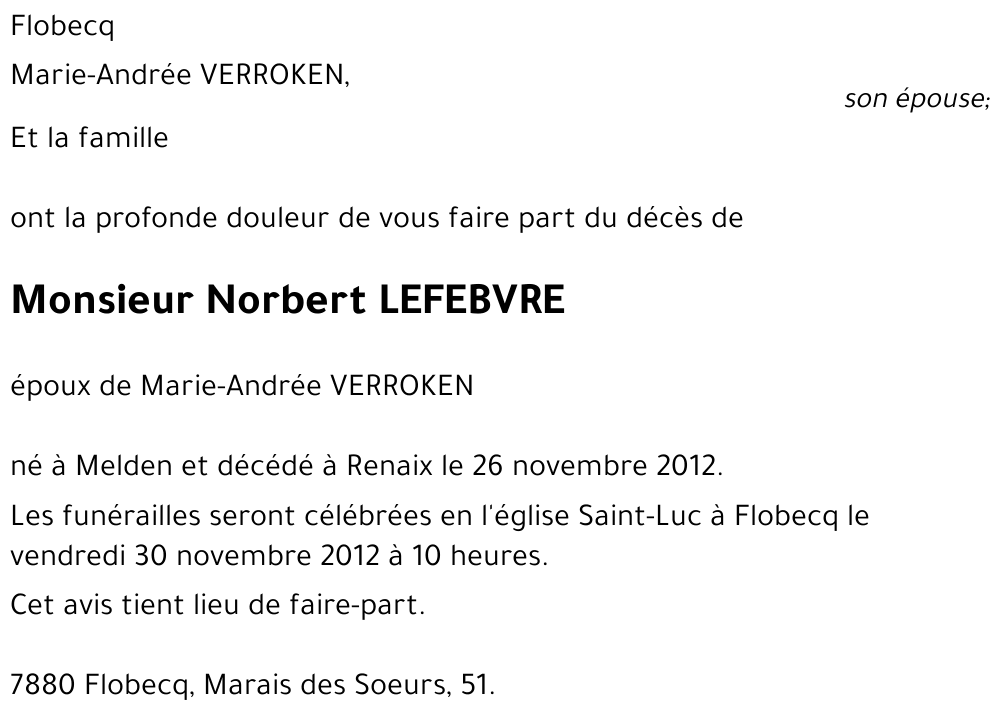 Norbert LEFEBVRE