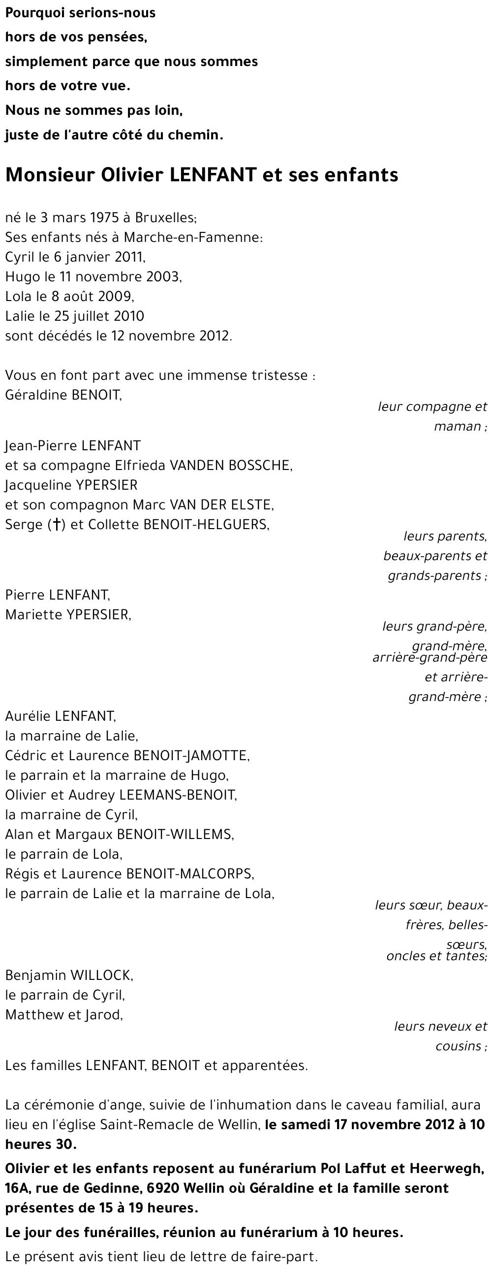 Olivier LENFANT et ses enfants