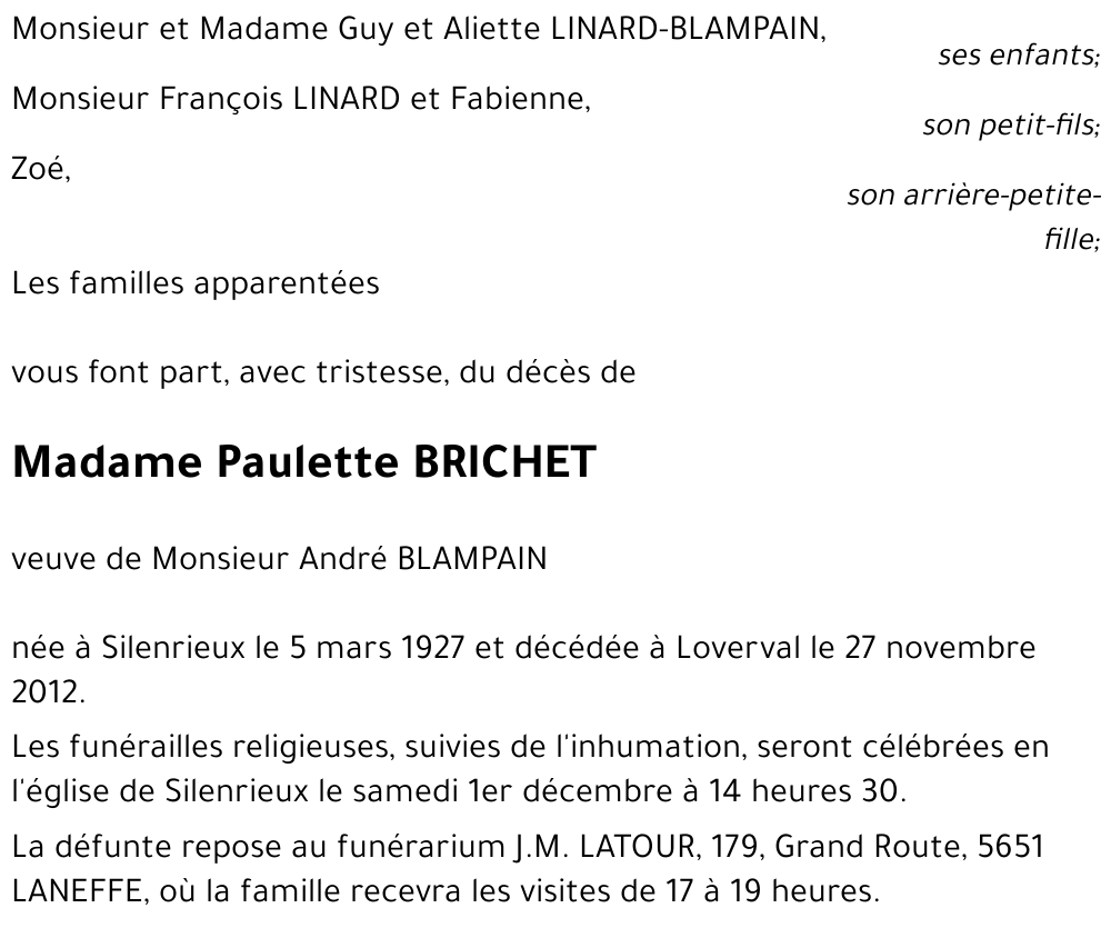 Paulette BRICHET