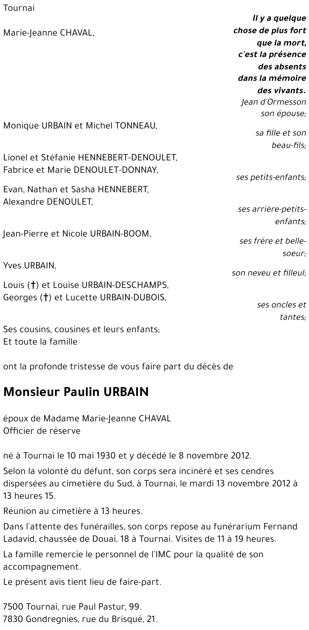 Paulin URBAIN