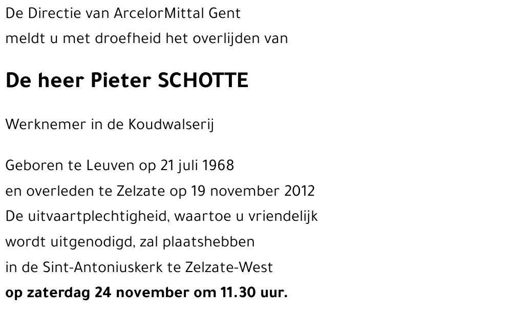 Pieter SCHOTTE