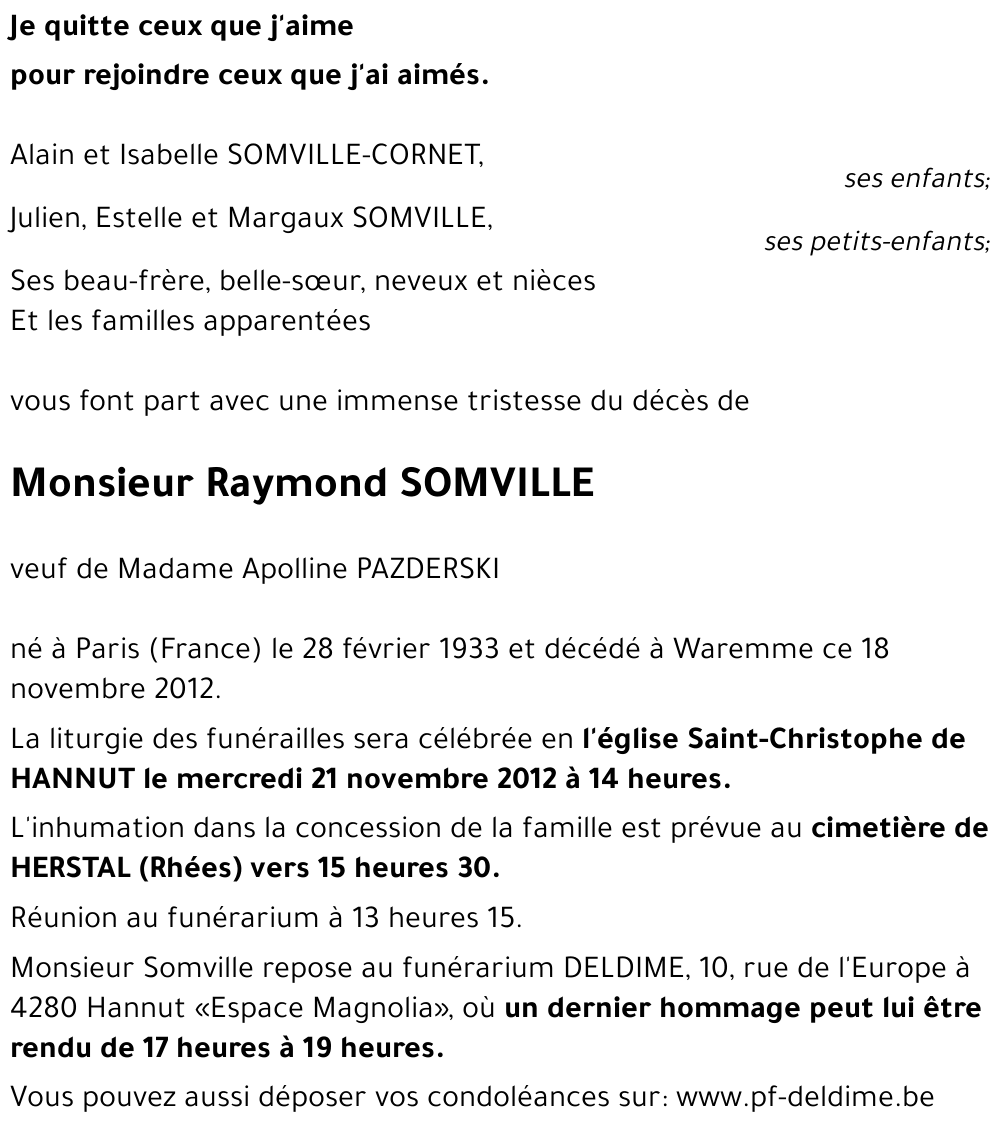 Raymond SOMVILLE