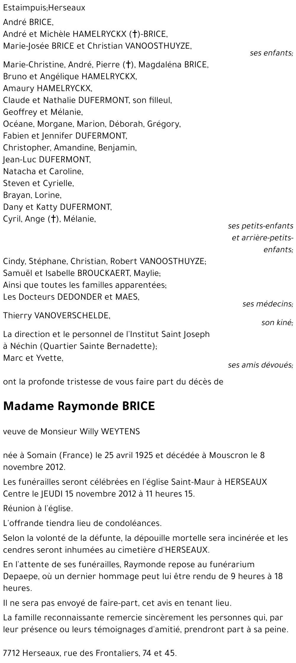 Raymonde BRICE