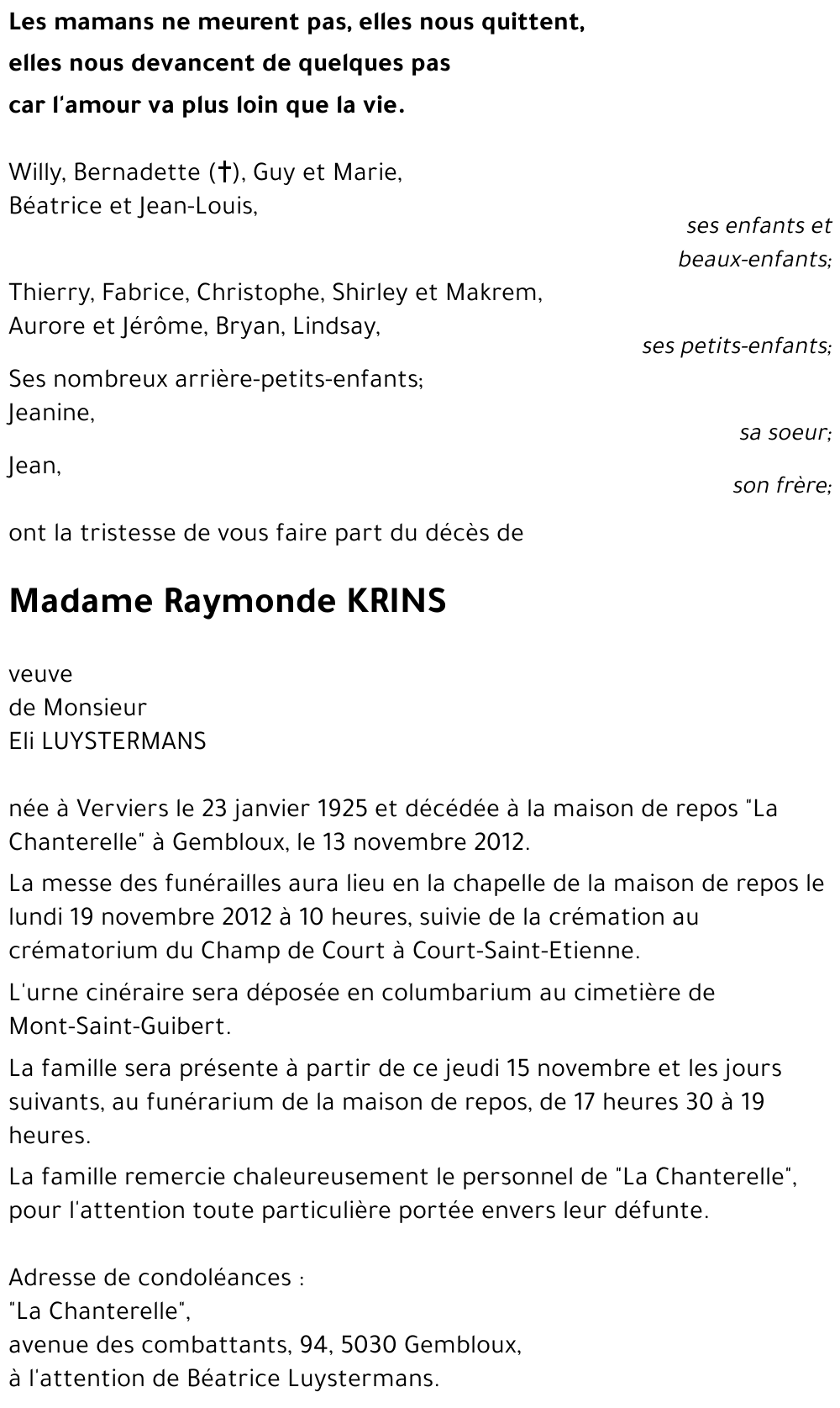 Raymonde KRINS