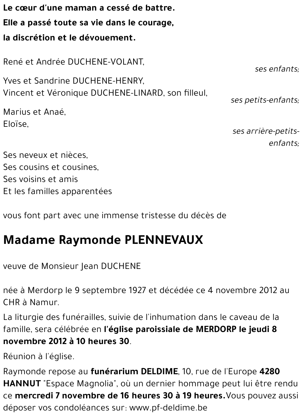Raymonde PLENNEVAUX