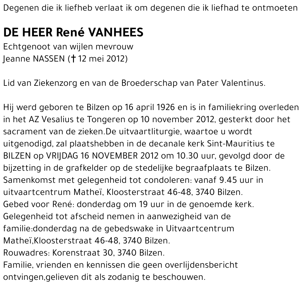 René VANHEES