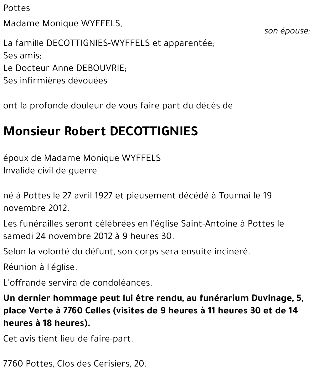 Robert DECOTTIGNIES