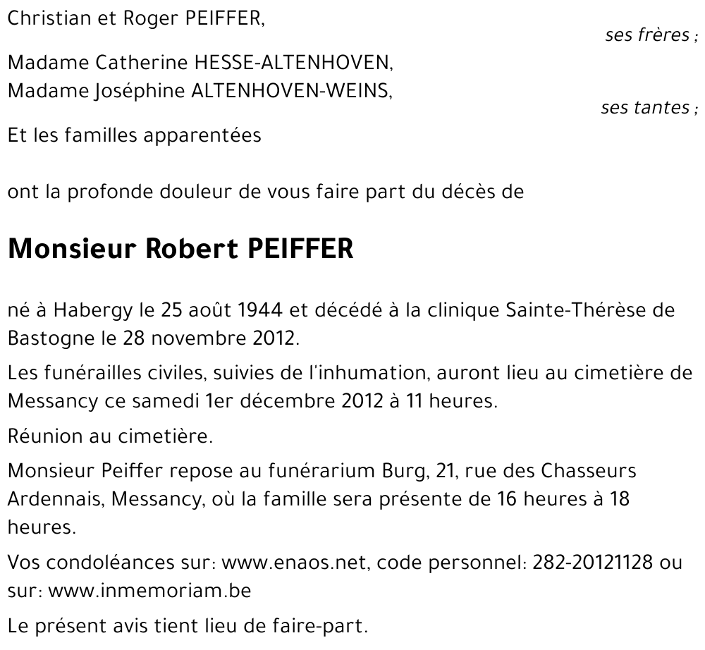 Robert PEIFFER