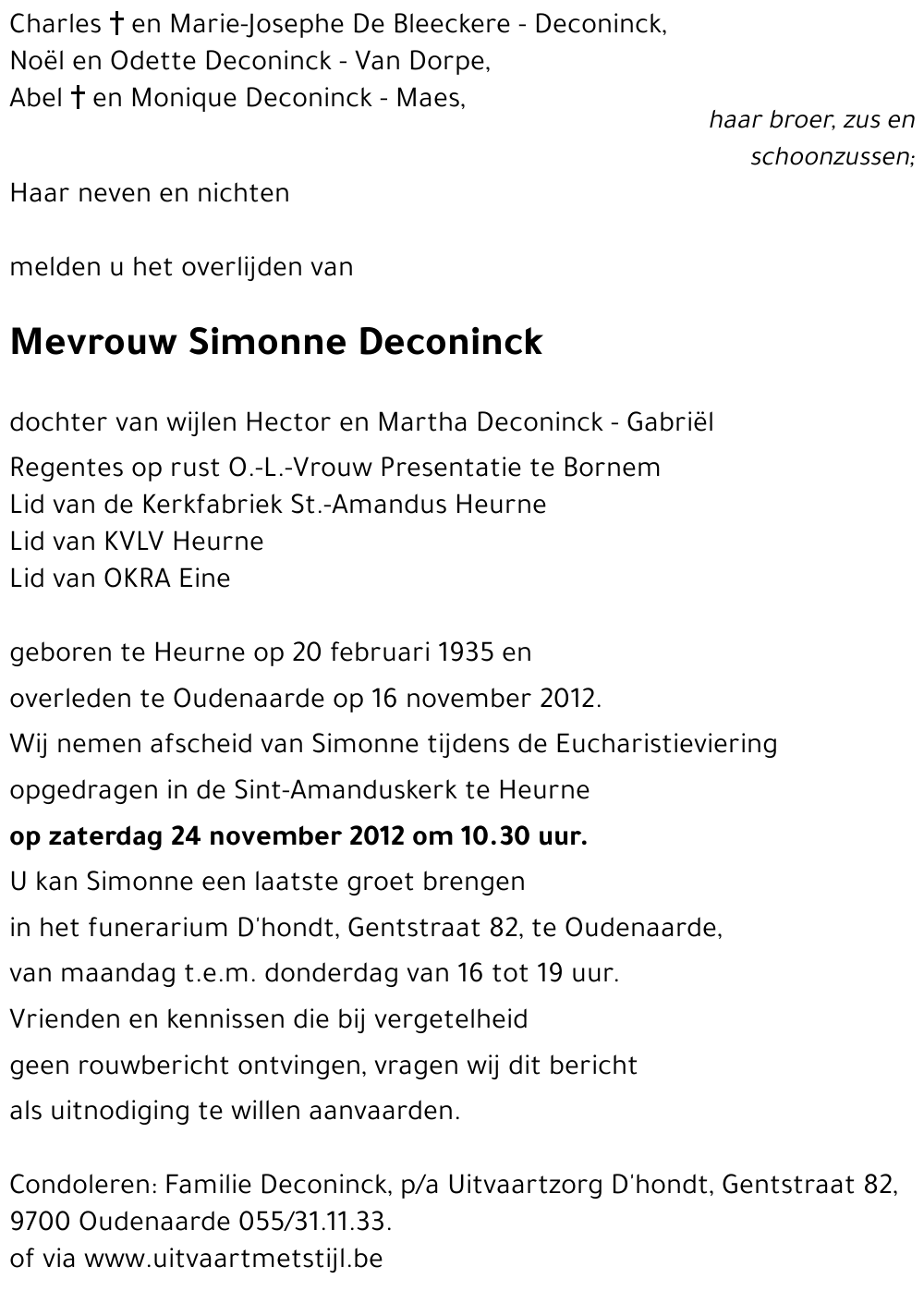 Simonne Deconinck
