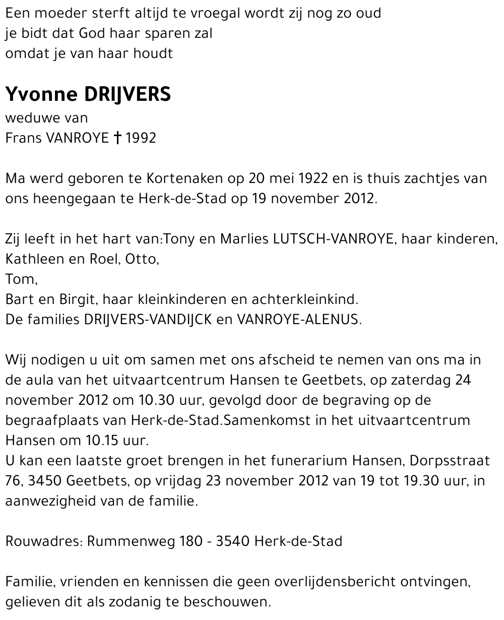 Yvonne DRIJVERS
