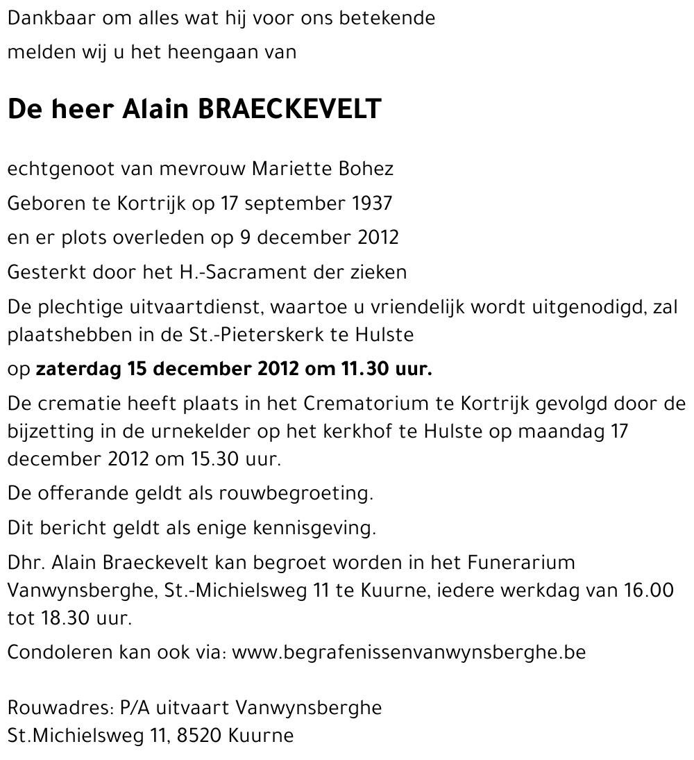 Alain BRAECKEVELT
