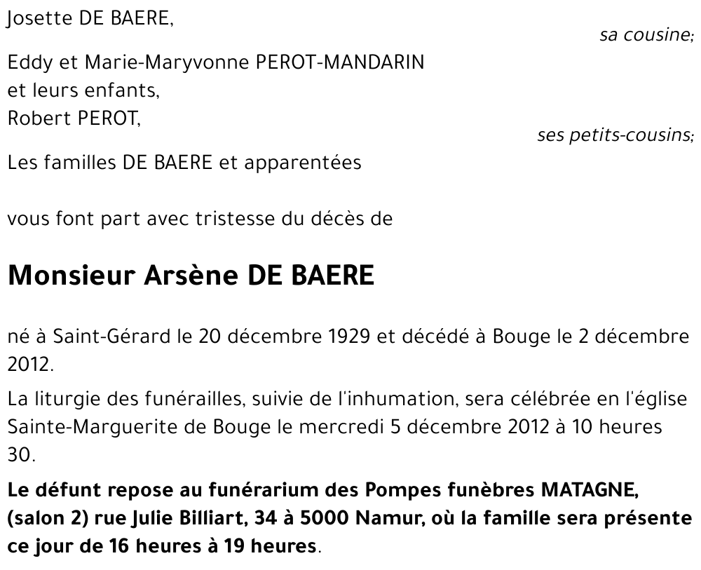 Arsène DE BAERE